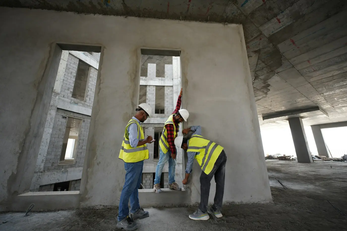 Avatar Builders engineers reviewing structural work on site